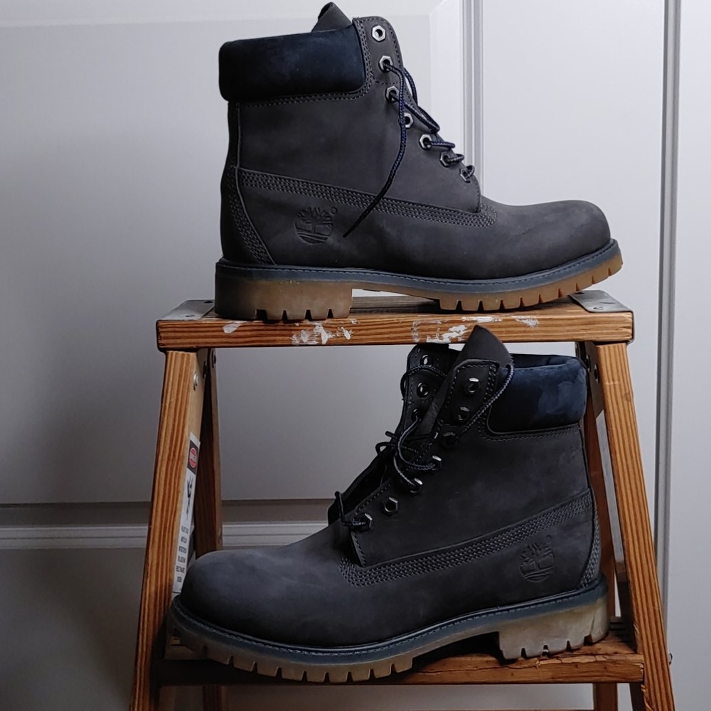 Timberland Men's Black Nubuck Premium Work Boots